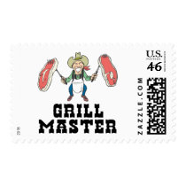 Grill Master Cowboy Postage Stamps