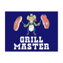 Grill Master Cowboy Postcard