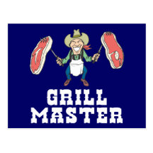 Grill Master Cowboy Postcard