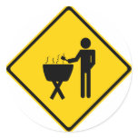 Grill Master Road Sign Round Sticker