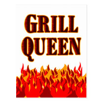 Grill Queen Custom Recipe Card Postcard postcards