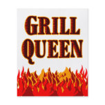 Grill Queen Red Flames Custom Flyer Template