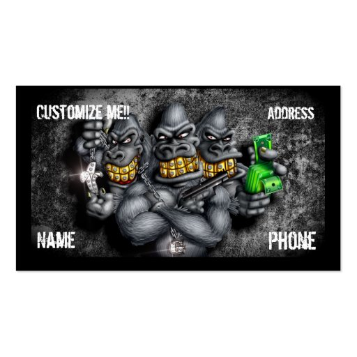 GRILLAZ Customizable Gorillas Business Card (front side)