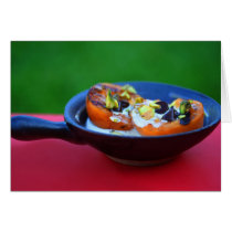 Grilled apricots with chocolate and pistachios cards