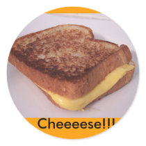 grilled cheese, Cheeeese!!! stickers by KatAnnette grilled cheese, Cheeeese!!! stickers
