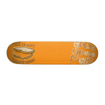 Grilled Cheese, Hot Cheesy Goodness skateboards by TeeShirtsTShirts Grilled Cheese, Hot Cheesy Goodness skateboards