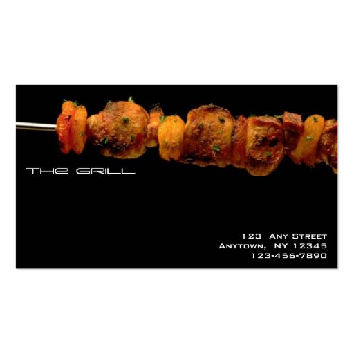 Grilled foods - Restaurant business card