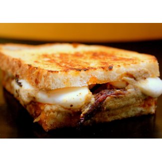Grilled Mozzarella Sandwich with Smoky Eggplant card