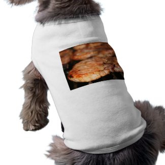 Grilled pork chops on the bbq close up photo petshirt