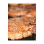 Grilled pork chops on the bbq close up photo postcards