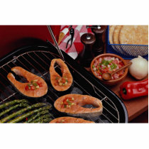 Grilled salmon steaks photo sculptures