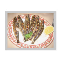 Grilled sardines postcard
