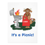 Grilling Cow Cartoon It's a Picnic Announcement