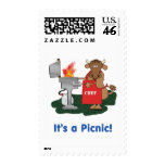 Grilling Cow Cartoon It's a Picnic Postage
