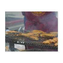 Grilling Salmon Grills postcards