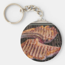 Grilling Steaks Food Dinner Key Chains