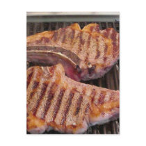 Grilling Steaks Food Dinner postcards