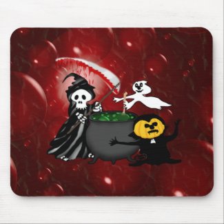 Grim Reaper and Ghost Cauldron mousepad