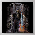 Grim Reaper Guitar in Hell Posters