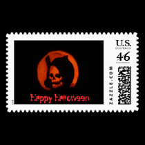 Grim reaper halloween stamp