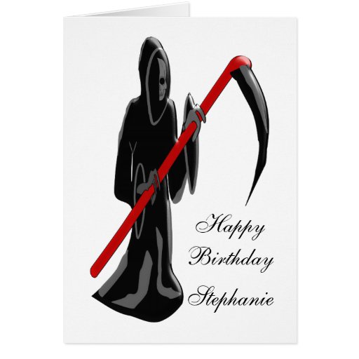 Grim Reaper Just Add Name Birthday Card | Zazzle