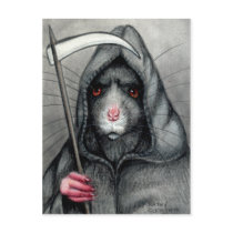 Grim Reaper Rat Postcard