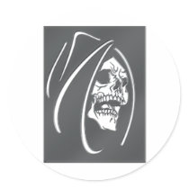 Grim Reaper Round Stickers