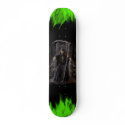 Grim Reaper Skateboard with Green Flames skateboard