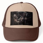 Grim Reaper with Skull Horns Trucker Baseball Hat