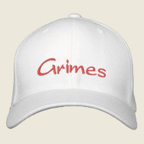Grimes White Cap embroidered hats