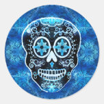 Grinning Blue Calavera Stickers