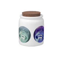 Grinning Chimp Monkey face candy jar candy jars