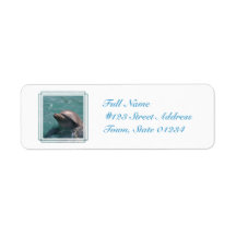 Grinning Dolphin Mailing Labels