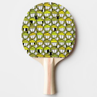 Grinning Funny Smiley Face Laughing Yellow Smilies Ping-Pong Paddle