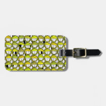 Grinning Funny Yellow Smiley Face Pattern luggage tags