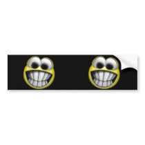 Grinning Happy Smiley Face Bumper Stickers