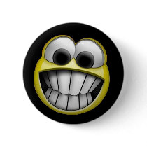 Grinning Happy Smiley Face Button