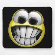 Grinning Happy Smiley Face Mouse Pad