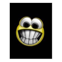 Grinning Happy Smiley Face Post Cards
