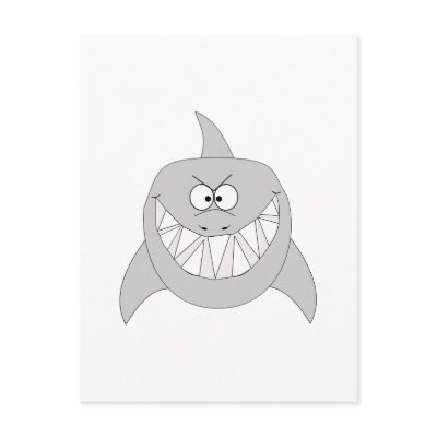 Grinning Shark Postcards by towalj