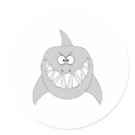 Grinning Shark Round Sticker