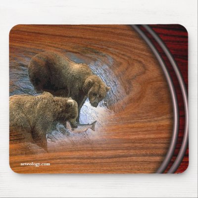 GRIZZLEY BEARS Mousepad by arteologist23