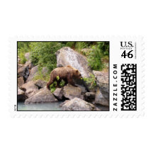 Grizzley Out For Lunch Postage Stamps