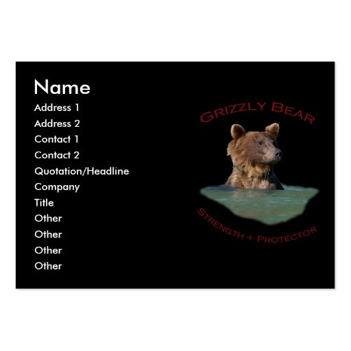 Grizzly Bear Business Card (front side)