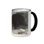 Grizzly Bear Chasing Rabbit Mugs