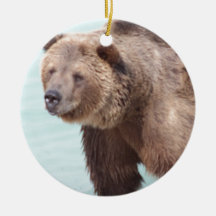 Grizzly Bear Christmas Ornament