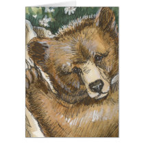 Grizzly Bear Cub and Tree Stump cards