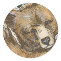 Grizzly Bear Cub and Tree Stump stickers