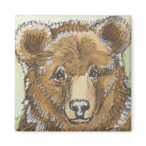 Grizzly Bear Cub Watching magnets
