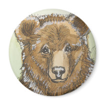Grizzly Bear Cub Watching magnets